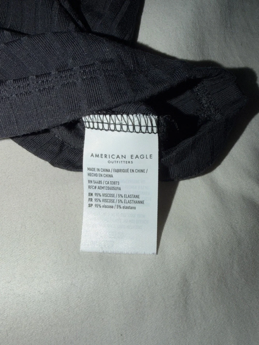 American Eagle Outfitters‎ Black Ribbed Strapless Tube Top - Picture 4 of 6